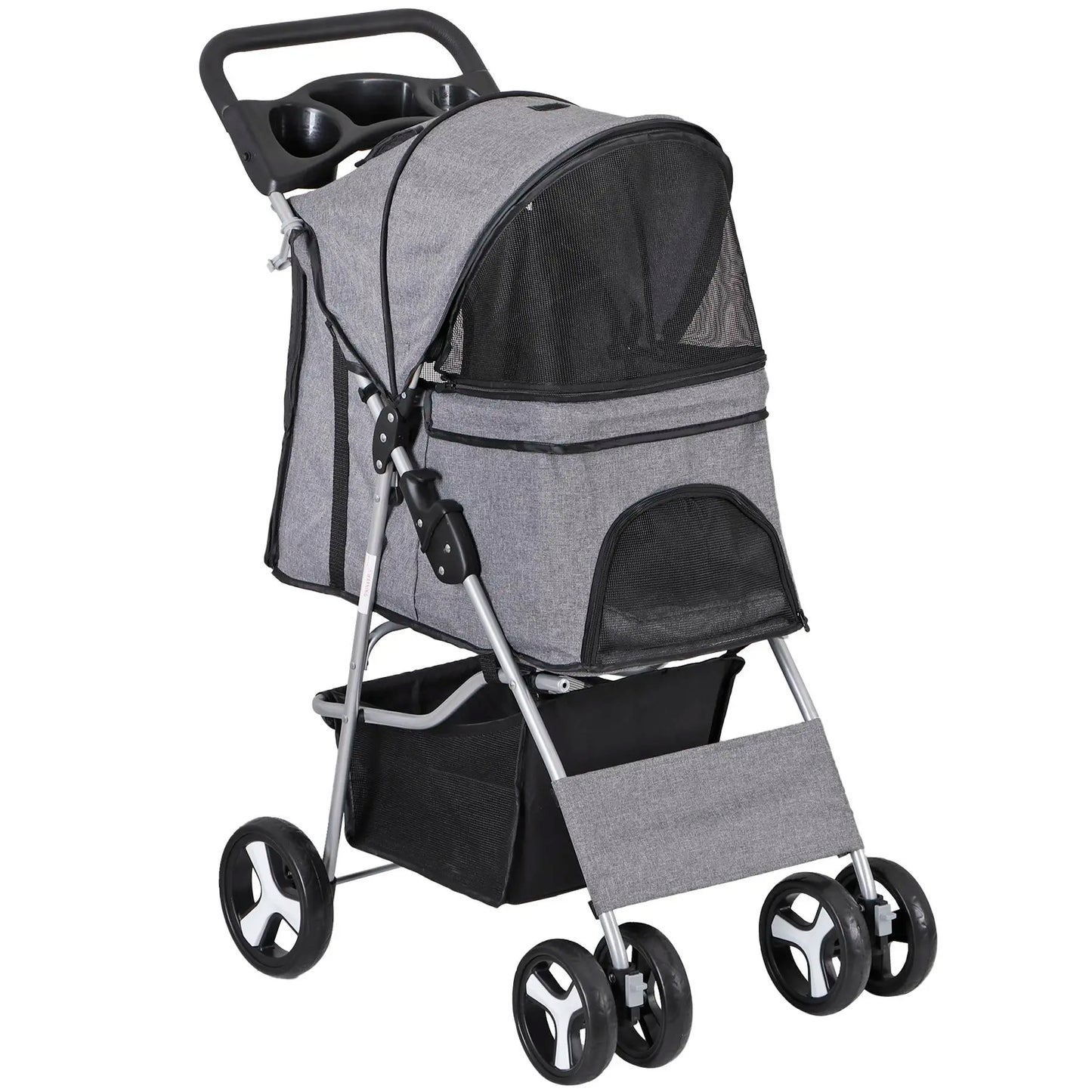 Segawe Foldable Pet Dog Stroller for Small Cat Dog with Storage Basket & Cup Holder for Pet Travel,Summerwins
