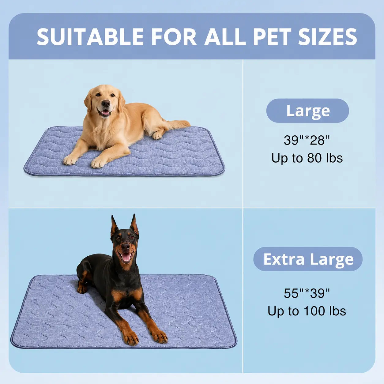Cooling Mat for Dogs – Q-MAX>0.45 Washable Non-Slip Pet Cooling Pad for Large Dogs, No Gel or Electricity Required, Ideal for Summer Use