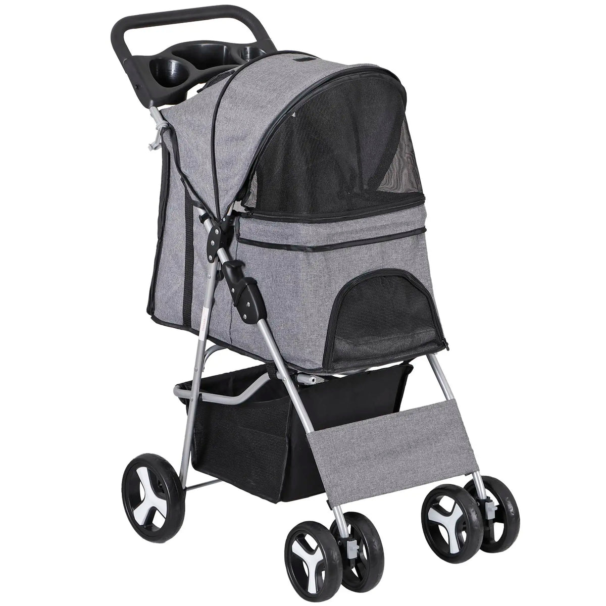 Segawe Foldable Pet Dog Stroller for Small Cat Dog with Storage Basket & Cup Holder for Pet Travel,Summerwins