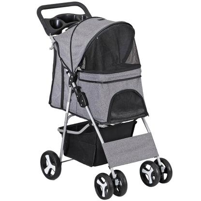 Segawe Foldable Pet Dog Stroller for Small Cat Dog with Storage Basket & Cup Holder for Pet Travel,Summerwins