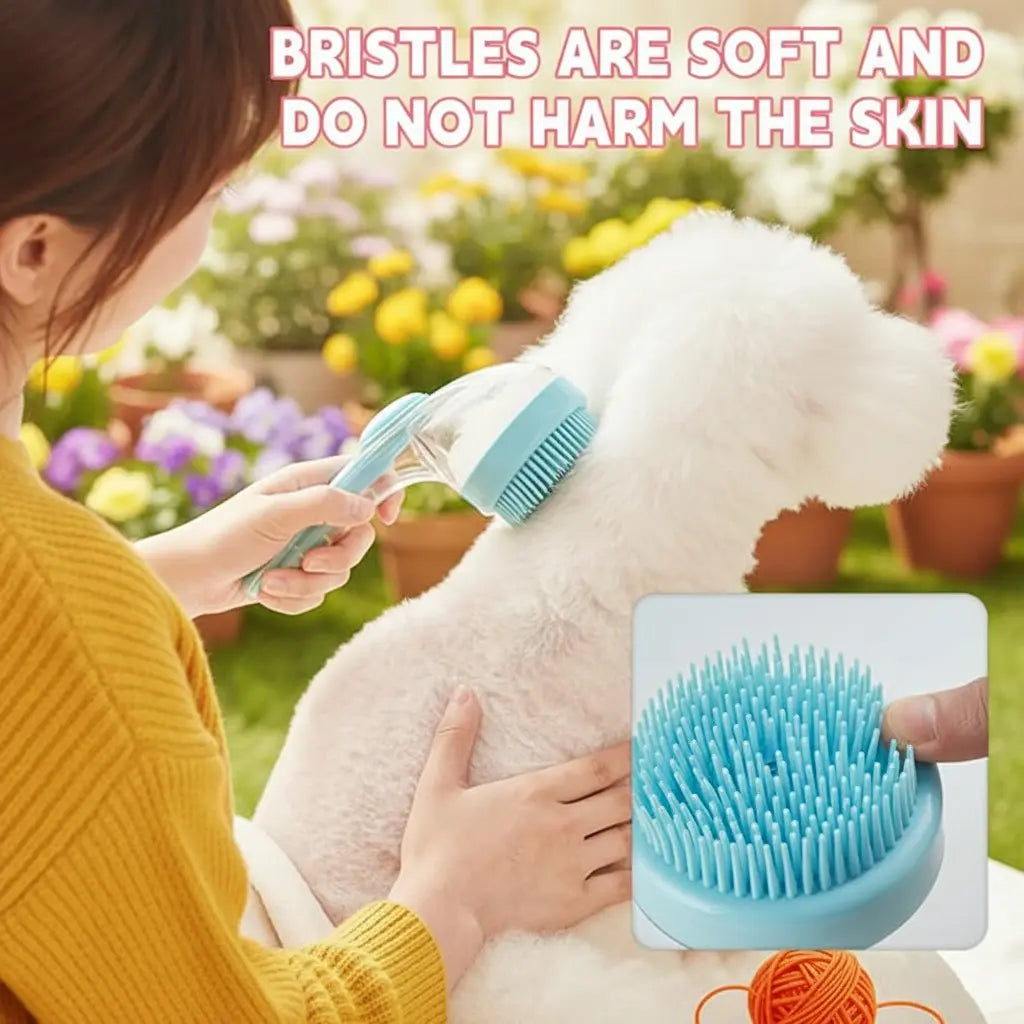 2026 Advanced 2-in-1 Pet Bath and Grooming Brush with Built-in Shampoo Dispenser for Convenient Pet Care