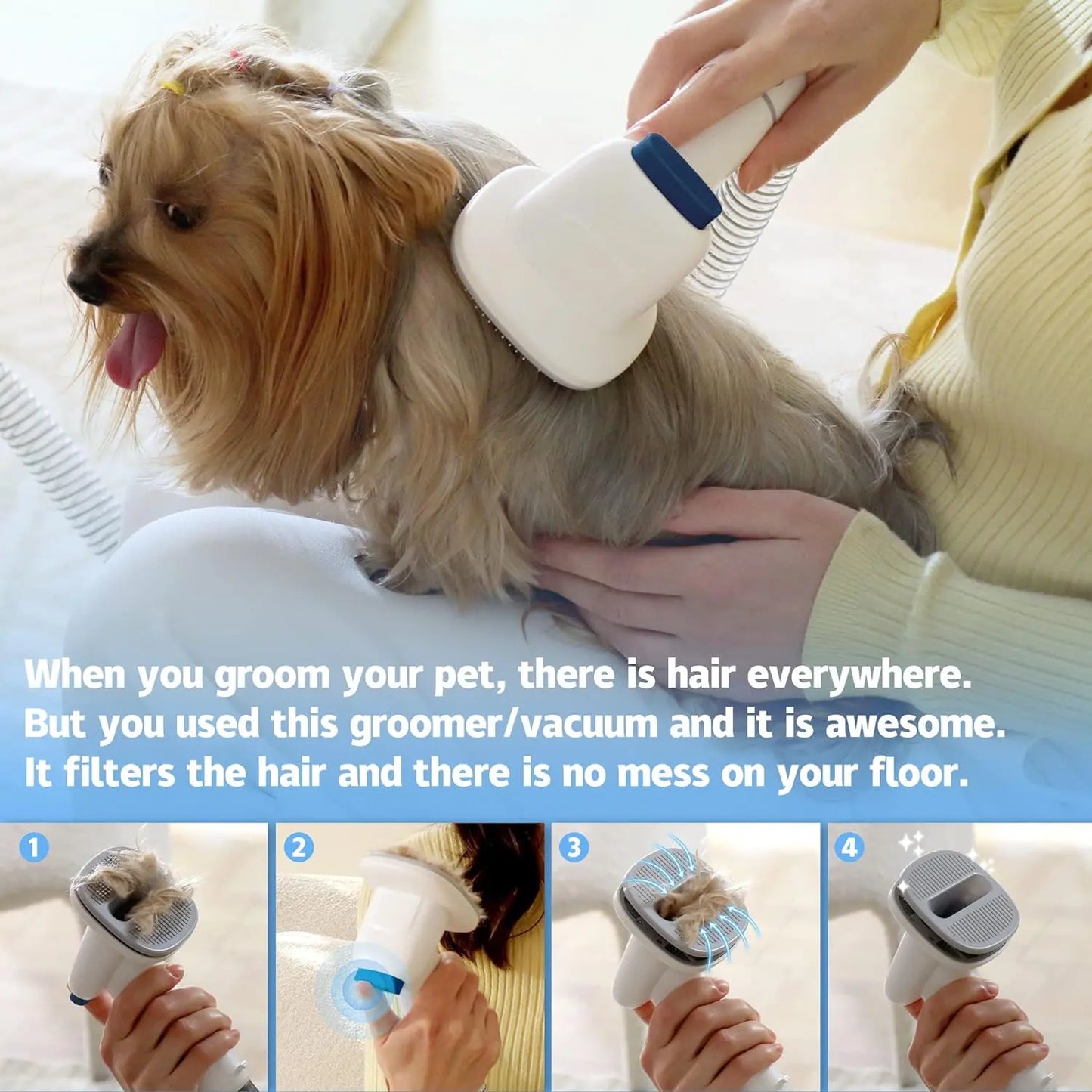 LMVVC Professional Pet Grooming Kit with Vacuum for Dogs and Cats
