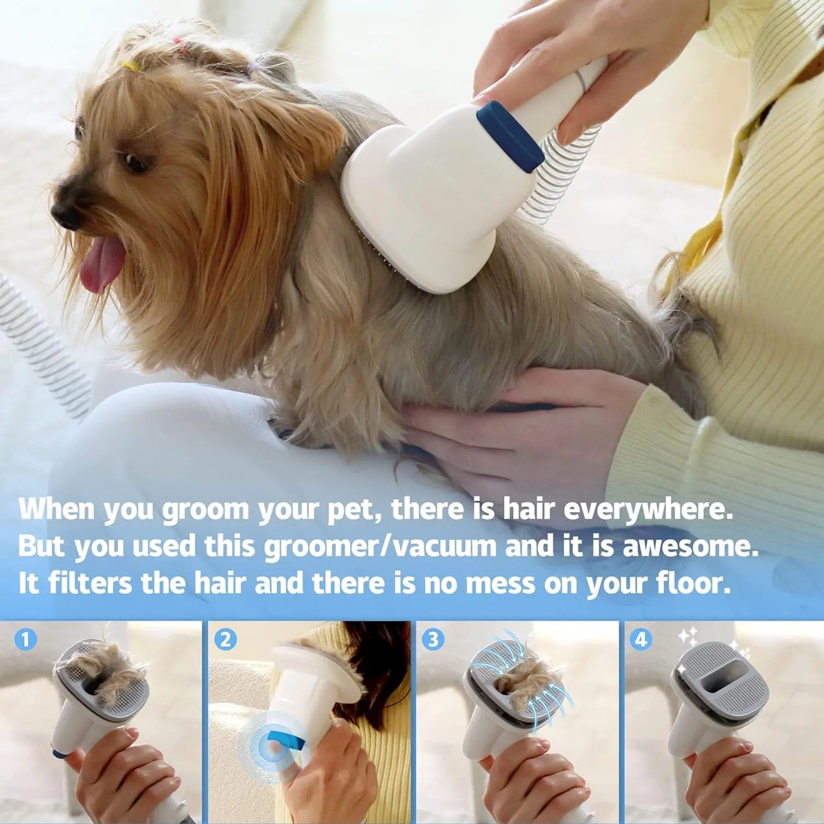 LMVVC Professional Pet Grooming Kit with Vacuum for Dogs and Cats