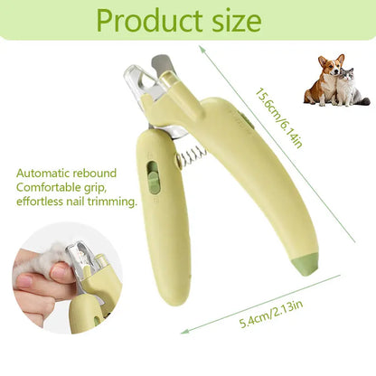 Professional Pet Nail Trimmer with LED Light and UV Lamp - Quick and Safe Grooming, Sharp Blades, Built-In Nail File, Nail Collector, Non-Slip Ergonomic Handle for All Pet Sizes