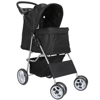 Segawe Foldable Pet Dog Stroller for Small Cat Dog with Storage Basket & Cup Holder for Pet Travel,Summerwins