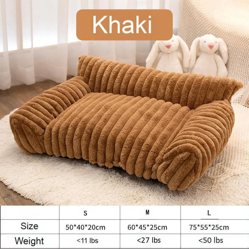 Premium Fluffy Fleece Pet Sofa Bed with Four Styles, Soft and Cozy Design, Thick Mat, Removable and Washable Cover, Ideal for Indoor Cats and Outdoor Use