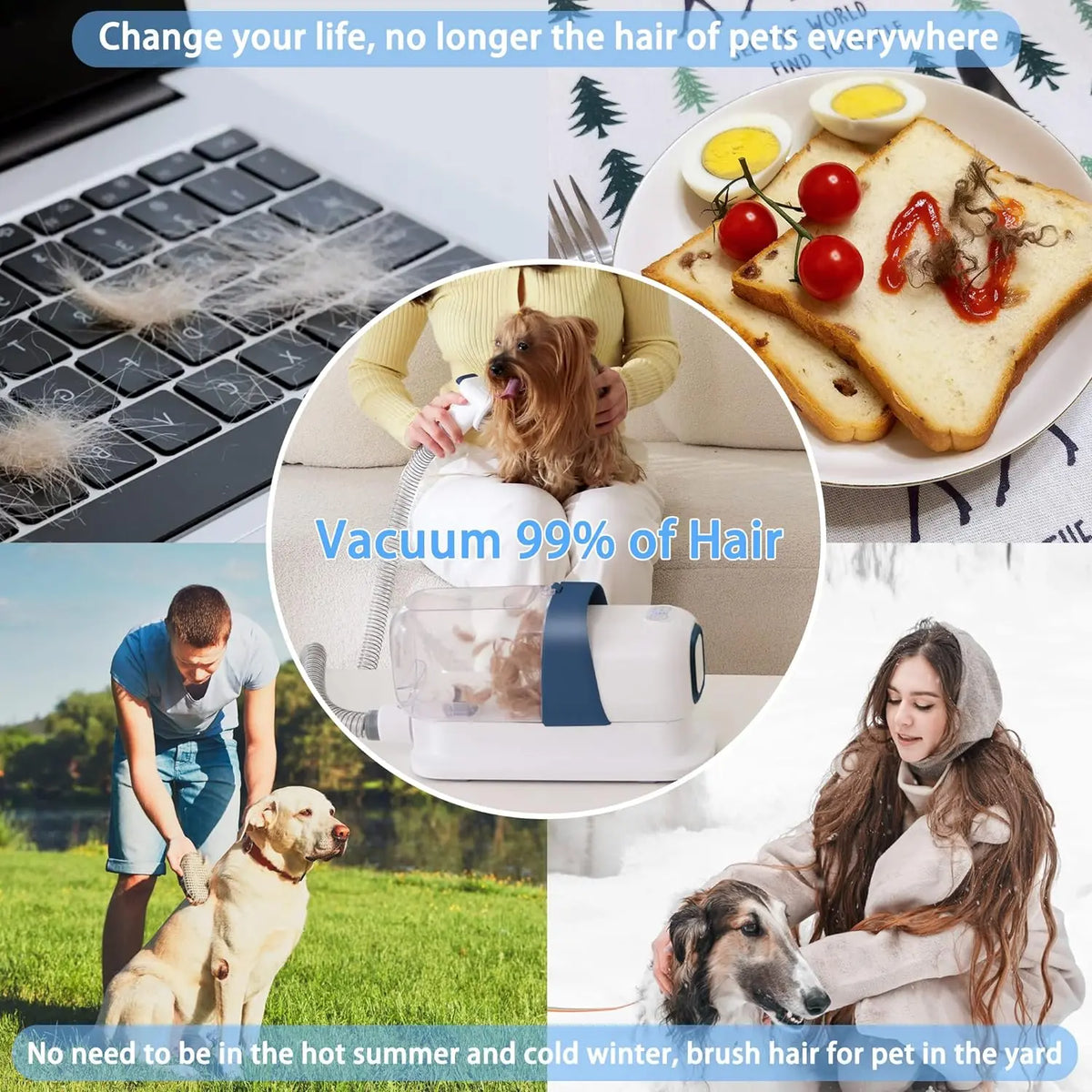 LMVVC Professional Pet Grooming Kit with Vacuum for Dogs and Cats