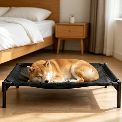 Pawplanet Elevated Cooling Dog Bed - Breathable Mesh and Oxford Cloth for Indoor and Outdoor Use, Portable Raised Pet Bed for Summer Comfort