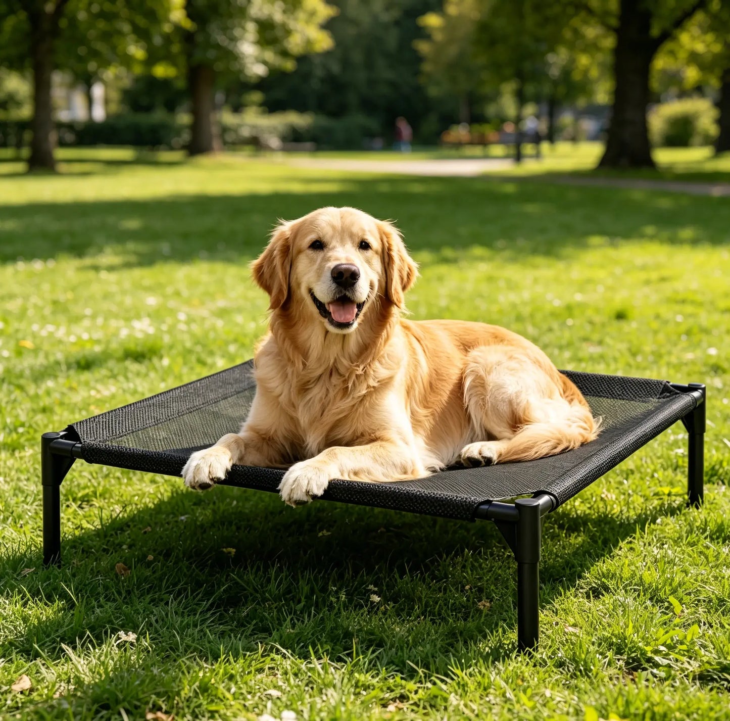 Pawplanet Elevated Cooling Dog Bed - Breathable Mesh and Oxford Cloth for Indoor and Outdoor Use, Portable Raised Pet Bed for Summer Comfort