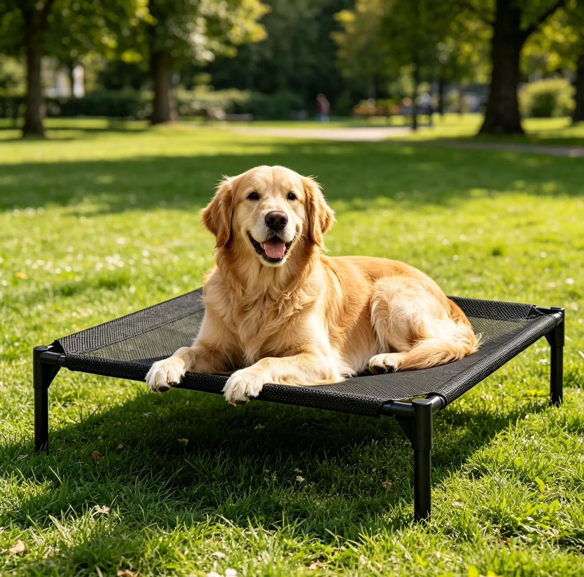 Pawplanet Elevated Cooling Dog Bed - Breathable Mesh and Oxford Cloth for Indoor and Outdoor Use, Portable Raised Pet Bed for Summer Comfort