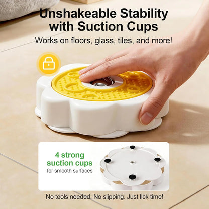 Allforpaws Rotating Liquid Treat Bowl and Lick Mat with Stainless Steel Ball, Enrichment Toy for Dogs and Cats, Non-Slip Suction Cup Design to Reduce Boredom and Anxiety