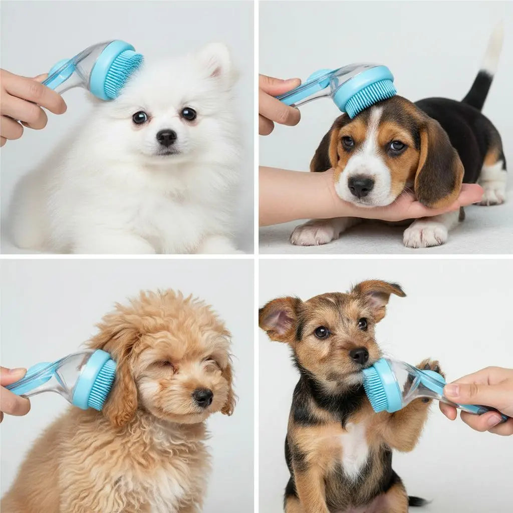 2026 Advanced 2-in-1 Pet Bath and Grooming Brush with Built-in Shampoo Dispenser for Convenient Pet Care