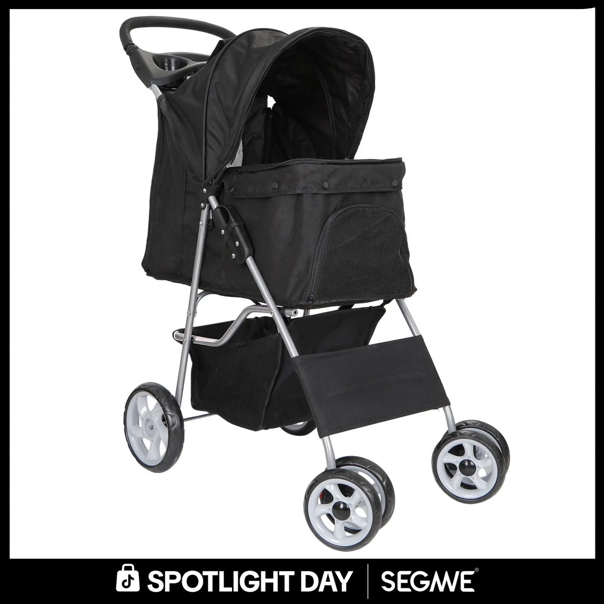 Segawe Foldable Pet Dog Stroller for Small Cat Dog with Storage Basket & Cup Holder for Pet Travel,Summerwins