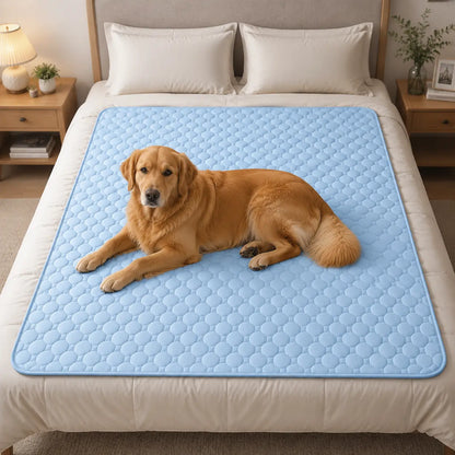 Cooling Mat for Dogs – Q-MAX>0.45 Washable Non-Slip Pet Cooling Pad for Large Dogs, No Gel or Electricity Required, Ideal for Summer Use