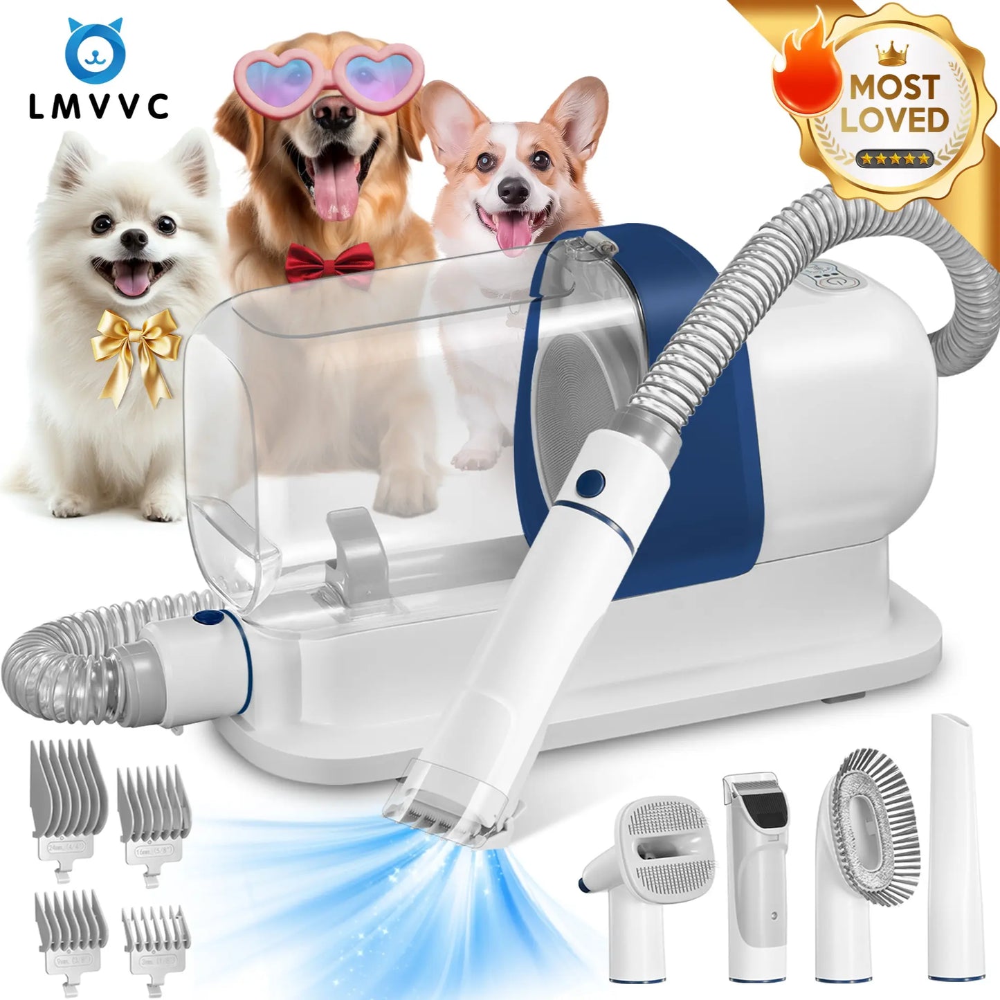LMVVC Professional Pet Grooming Kit with Vacuum for Dogs and Cats
