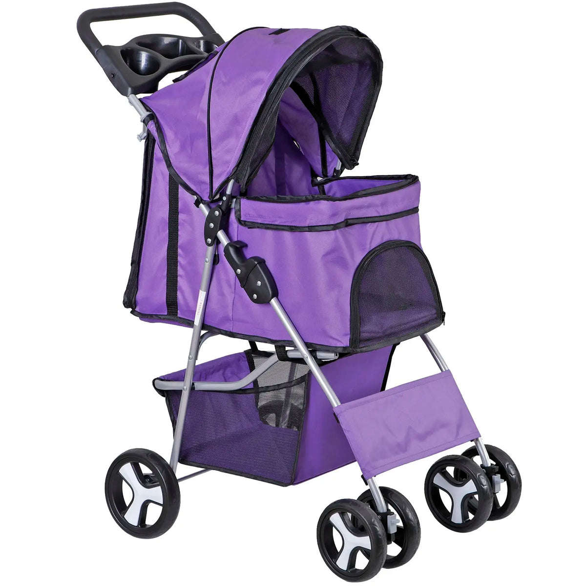 Segawe Foldable Pet Dog Stroller for Small Cat Dog with Storage Basket & Cup Holder for Pet Travel,Summerwins