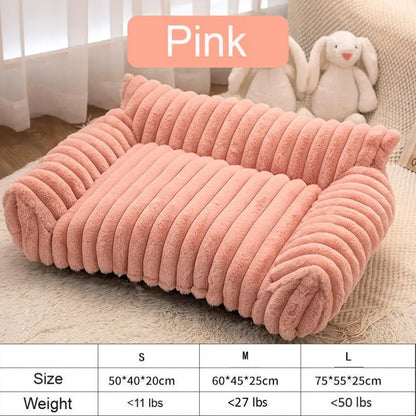Premium Fluffy Fleece Pet Sofa Bed with Four Styles, Soft and Cozy Design, Thick Mat, Removable and Washable Cover, Ideal for Indoor Cats and Outdoor Use