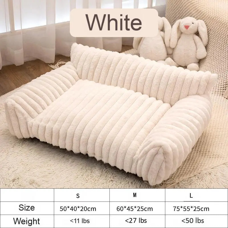 Premium Fluffy Fleece Pet Sofa Bed with Four Styles, Soft and Cozy Design, Thick Mat, Removable and Washable Cover, Ideal for Indoor Cats and Outdoor Use