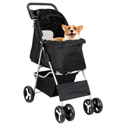 Segawe Foldable Pet Dog Stroller for Small Cat Dog with Storage Basket & Cup Holder for Pet Travel,Summerwins