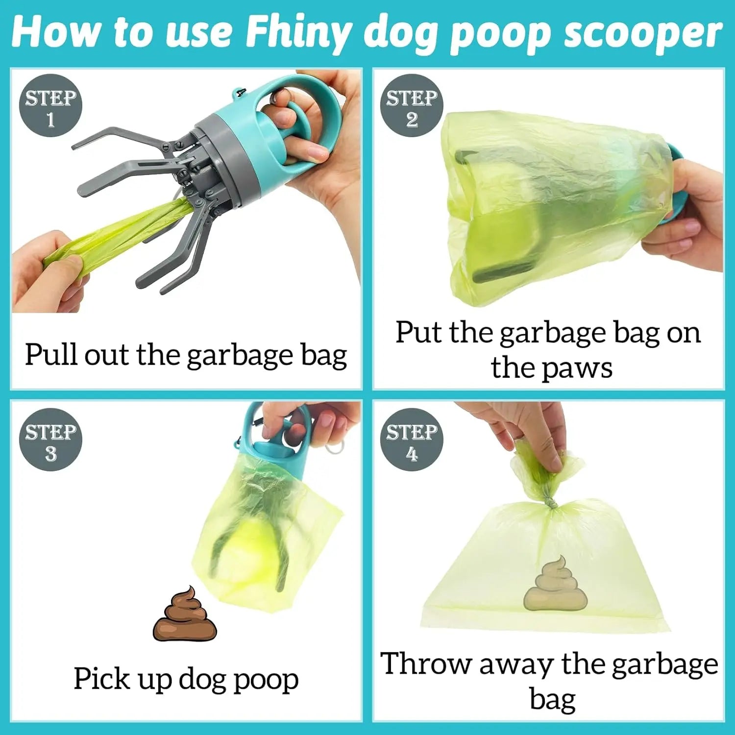 Portable Pet Waste Management Solution: Dog Poop Scooper and Waste Bag Dispenser