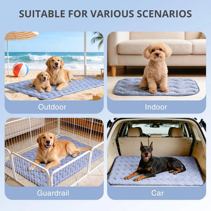 Cooling Mat for Dogs – Q-MAX>0.45 Washable Non-Slip Pet Cooling Pad for Large Dogs, No Gel or Electricity Required, Ideal for Summer Use