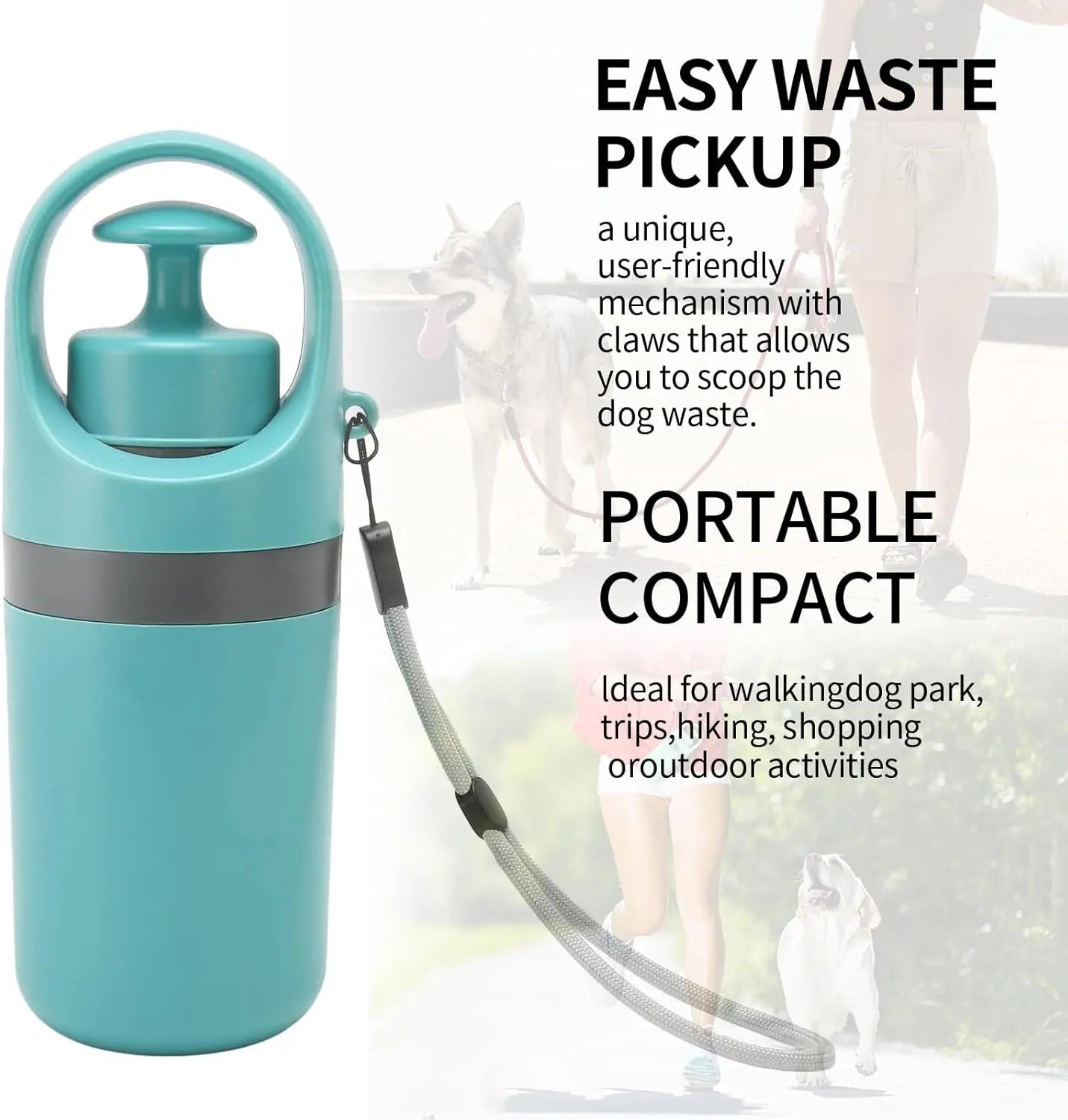 Portable Pet Waste Management Solution: Dog Poop Scooper and Waste Bag Dispenser