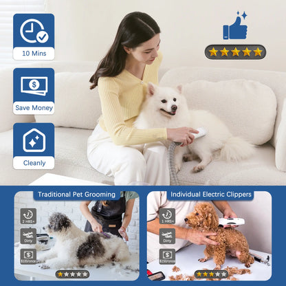 LMVVC Professional Pet Grooming Kit with Vacuum for Dogs and Cats