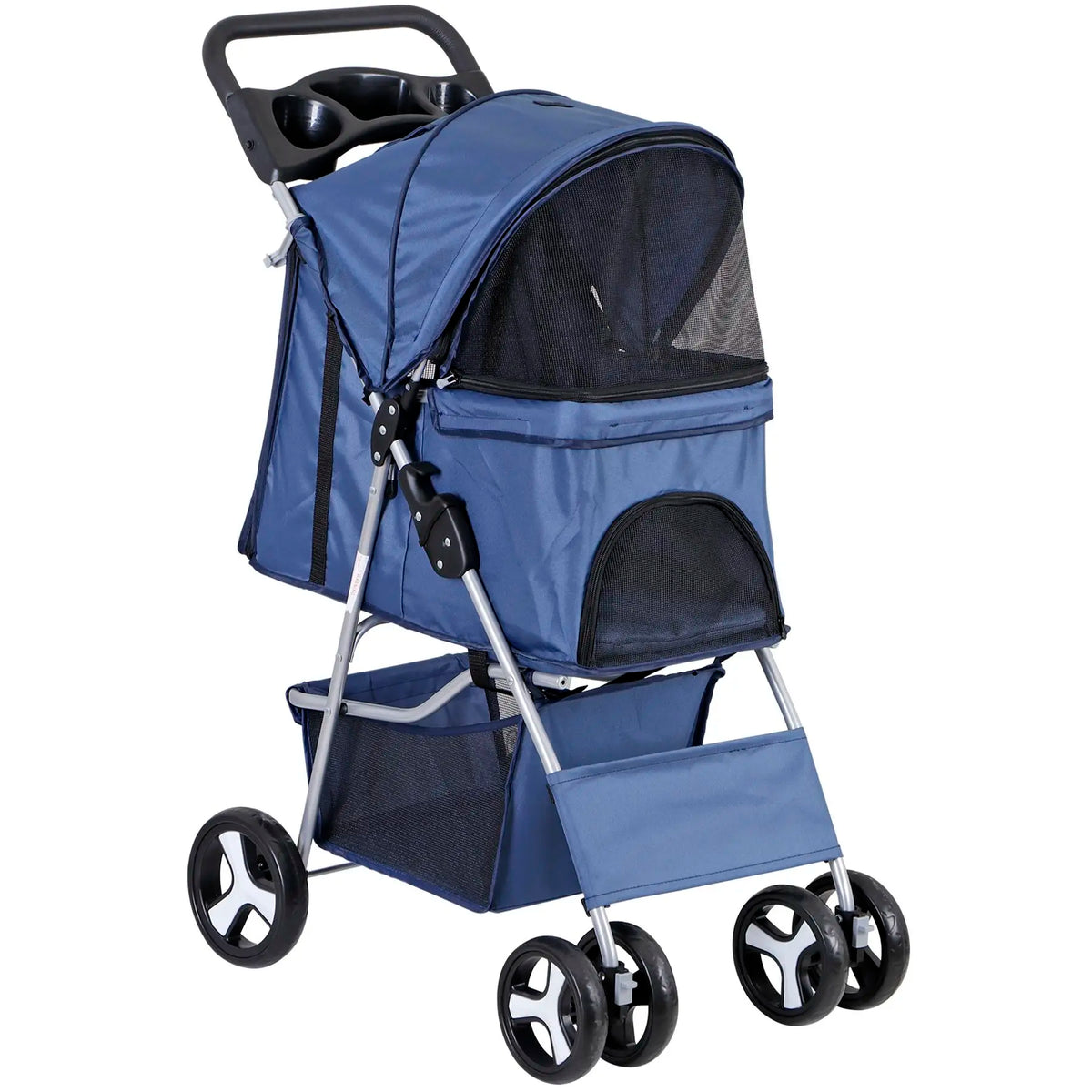 Segawe Foldable Pet Dog Stroller for Small Cat Dog with Storage Basket & Cup Holder for Pet Travel,Summerwins