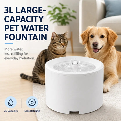 3L Ultra-Quiet Anti-Dry Burn Pet Water Fountain - USB Rechargeable Motion Sensor Dispenser with Continuous Flow for Enhanced Hydration and Reduced Bacterial Growth, Featuring Interactive Duck-Shaped Slow Feeder for Cats and Dogs