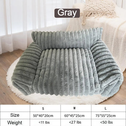 Premium Fluffy Fleece Pet Sofa Bed with Four Styles, Soft and Cozy Design, Thick Mat, Removable and Washable Cover, Ideal for Indoor Cats and Outdoor Use