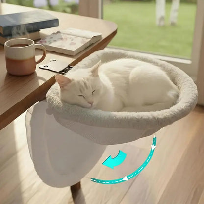 Premium Cat Climbing Tower with Detachable Bed & Foldable Hammock, Sturdy Frame Supports Up to 40 lbs, Clip-On Perch for Desks & Windowsills Under 2 Inches | Enhance Your Home Office with a Cat-Friendly Solution