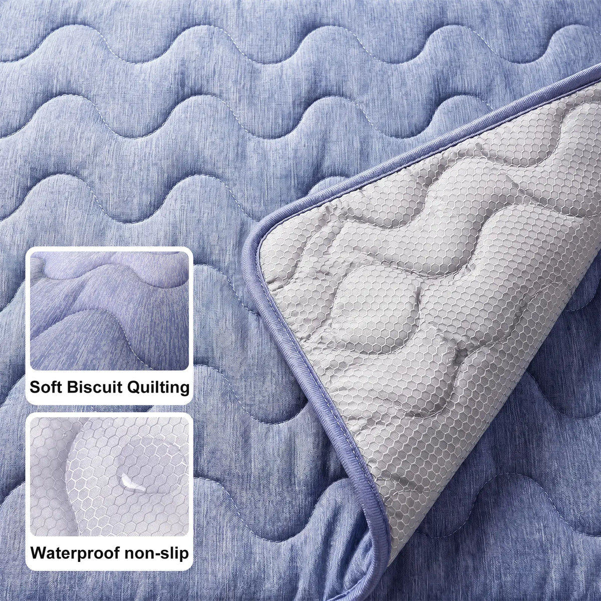 Cooling Mat for Dogs – Q-MAX>0.45 Washable Non-Slip Pet Cooling Pad for Large Dogs, No Gel or Electricity Required, Ideal for Summer Use